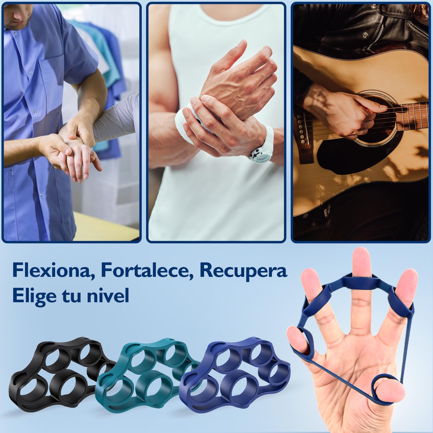 Entrenador de Fuerza de Agarre y Fortalecedor de Antebrazo Kit - 9 Piezas