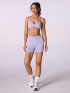 Conjunto de entrenamiento sin costuras para mujer, 2 piezas, top deportivo con tirantes, pantalones push up