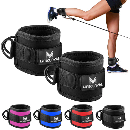 Pack 2 Tobilleras Poleas Gym - Tobillera para Polea Acolchado para Mujeres y Hombres