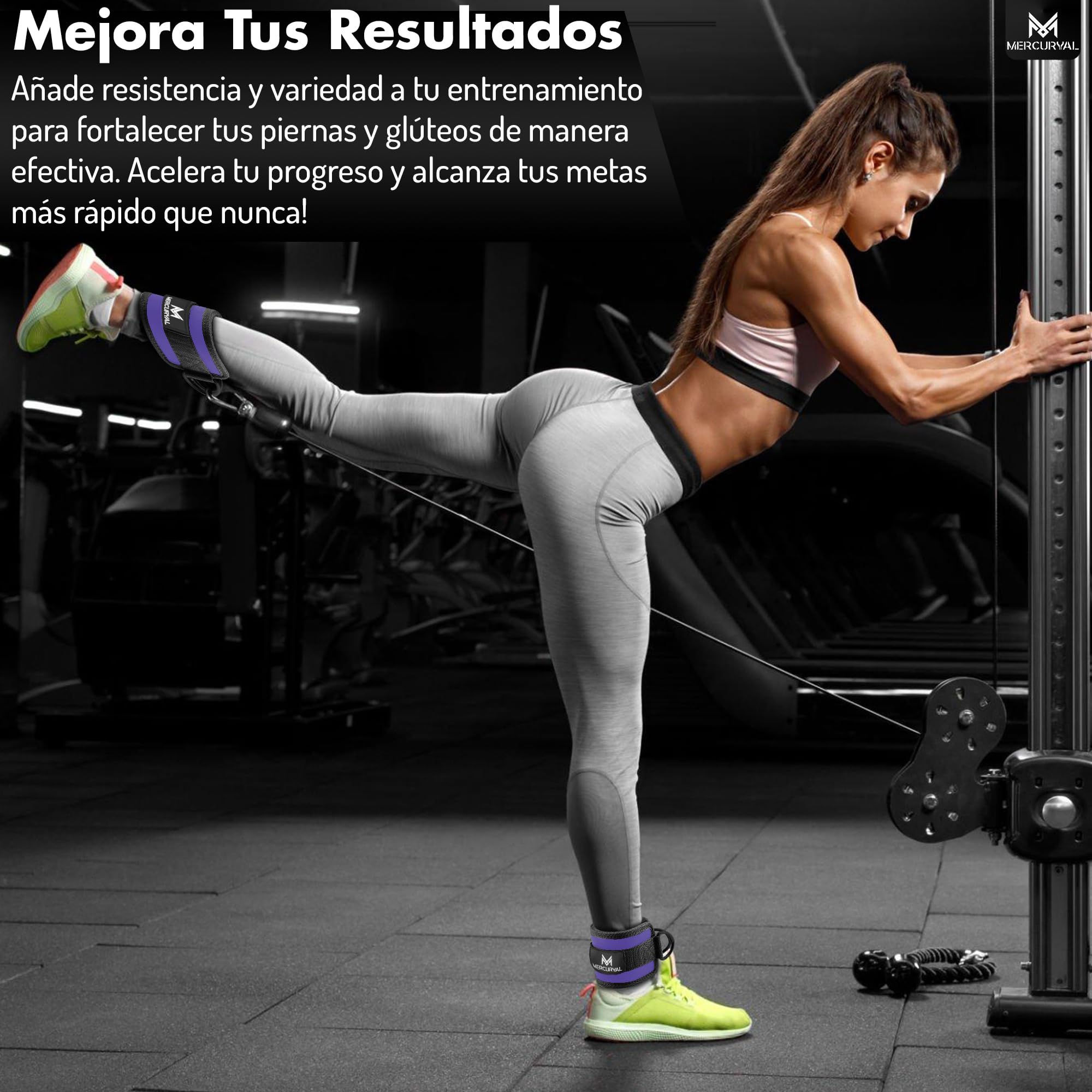 Pack 2 Tobilleras Poleas Gym - Tobillera para Polea Acolchado para Mujeres y Hombres