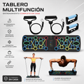 Tabla de Flexiones Multifuncional con Soporte Antideslizante y 2 Cuerdas de Tracción, Portátil para Fitness Muscular