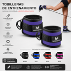 Pack 2 Tobilleras Poleas Gym - Tobillera para Polea Acolchado para Mujeres y Hombres